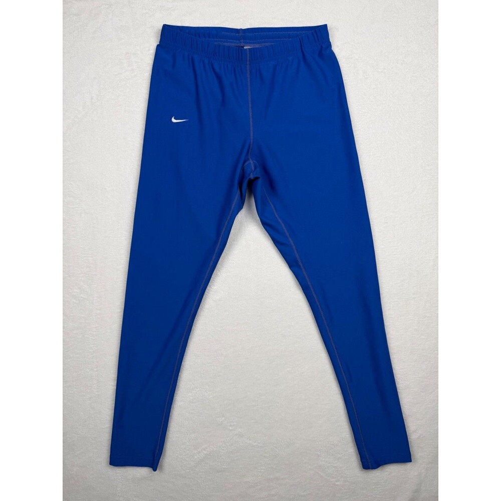 Nike Team Womens Large Running Training Drawstring Waist Royal Blue Leggings